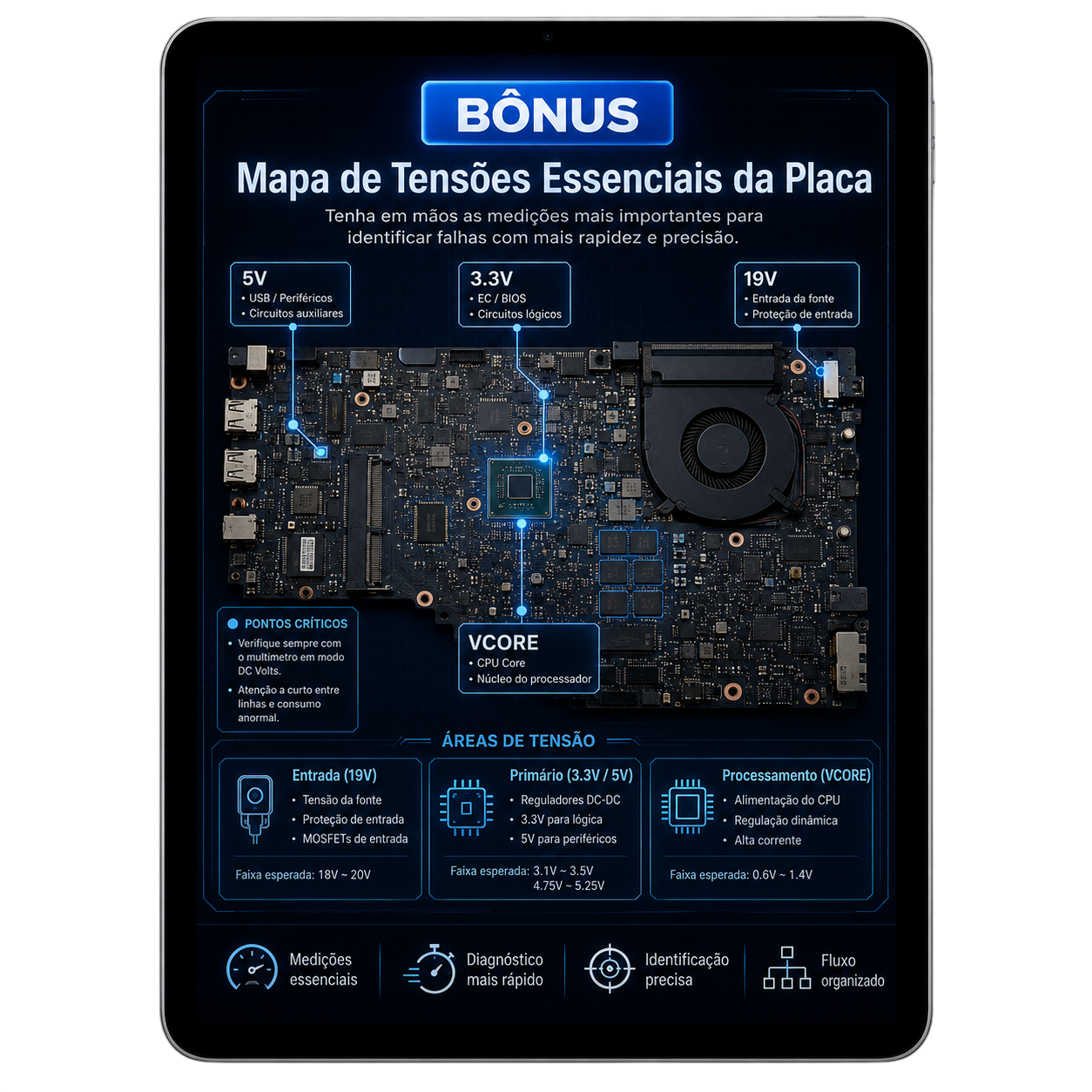 Mapa de Tensões Essenciais da Placa